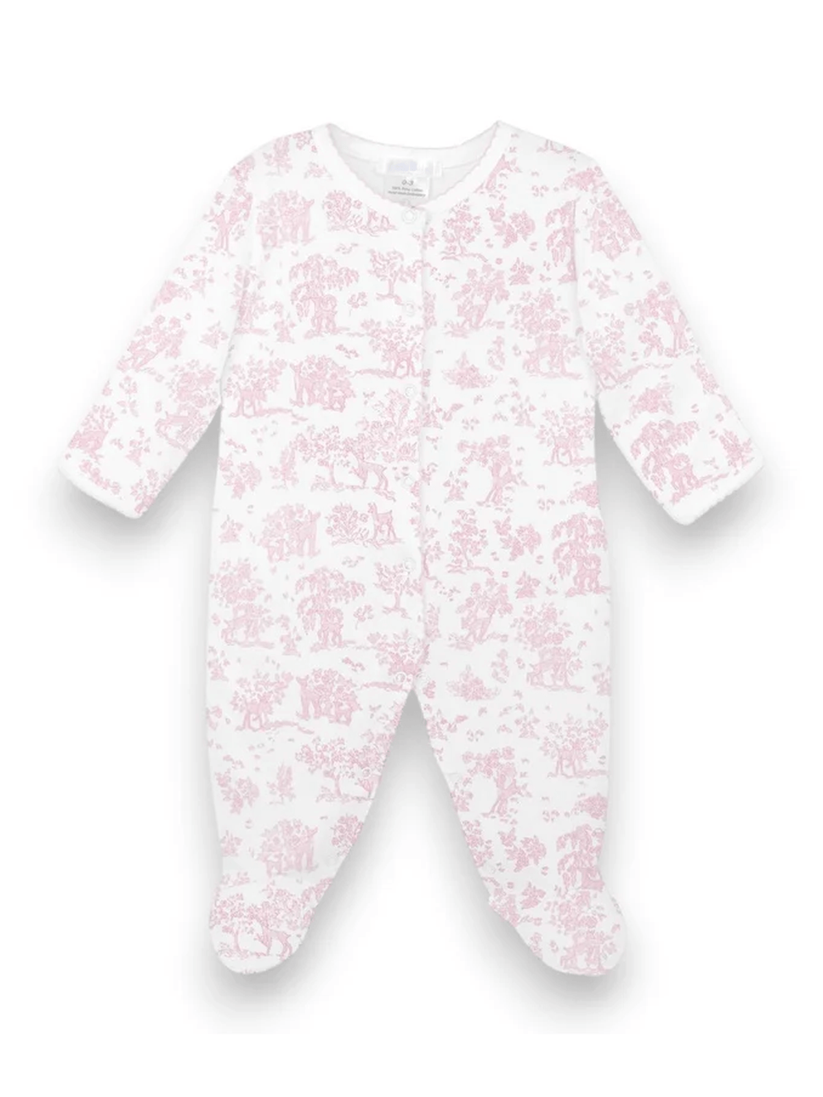 Beautiful Fawn Toile Footie - Pink