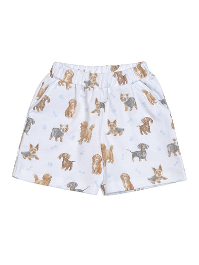 Blue Puppy Pals Pima Shorts