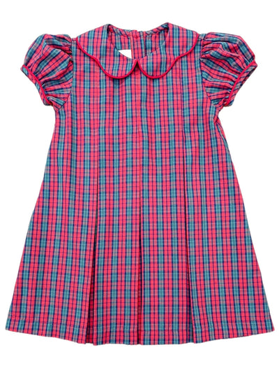 PRE-ORDER Paige Pleat Dress- Red Plaid