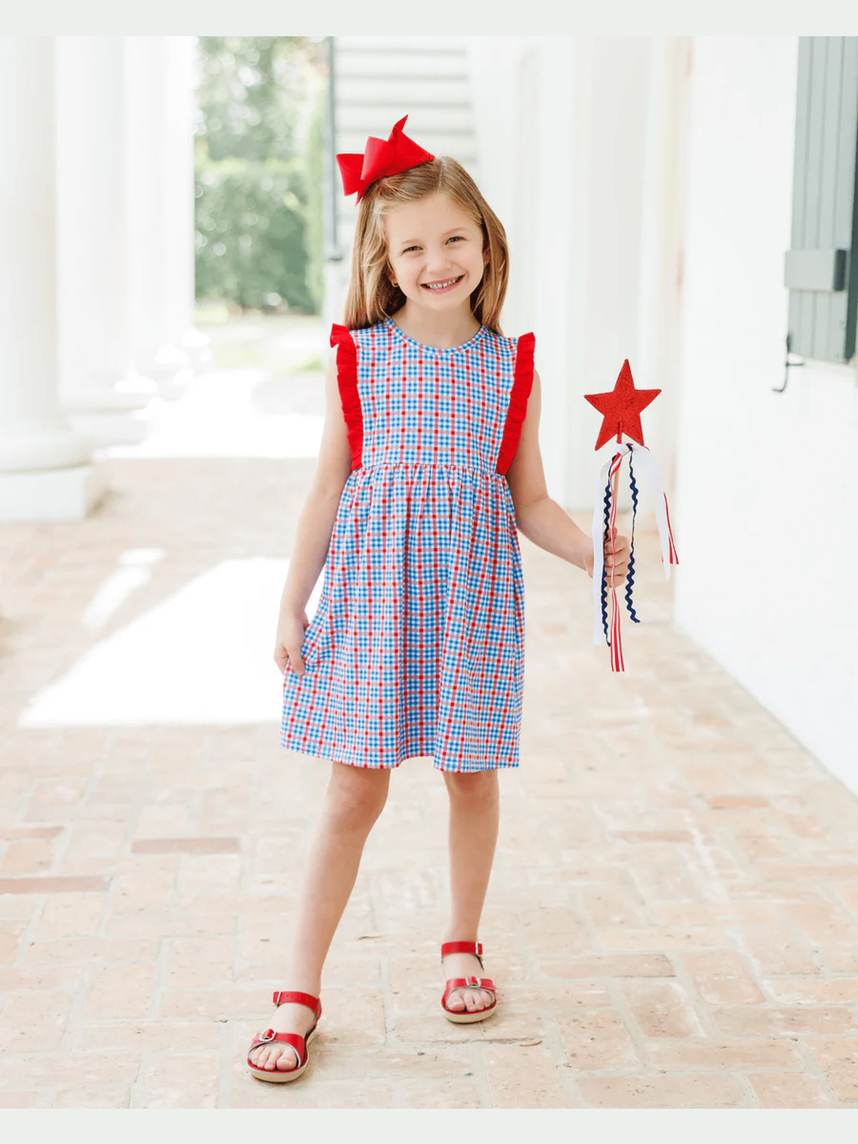 Patriotic Plaid Evie Dress