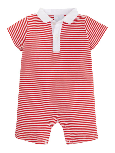 Striped Peter Pan Polo Romper