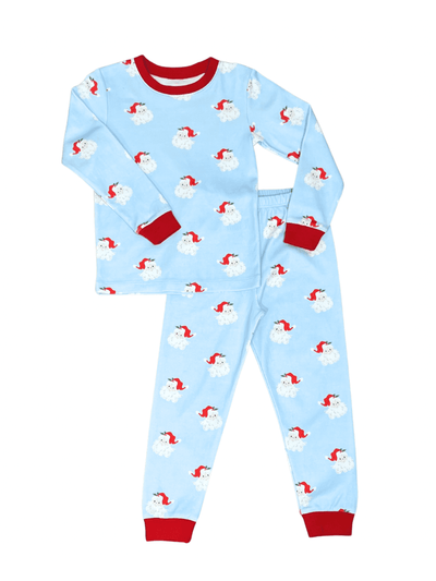 Two Piece Jammies - Blue Santa
