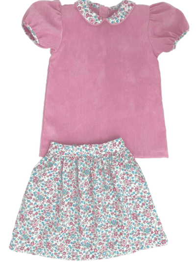 Mia Skirt Set - Floral Corduroy