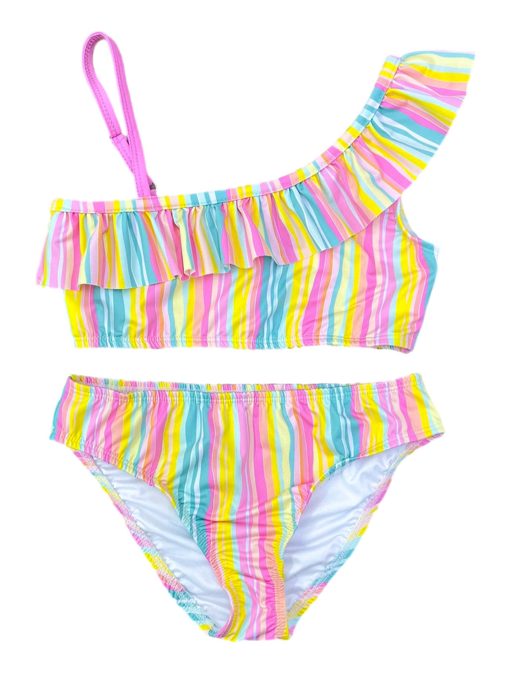 PRE-ORDER Two Piece Swimsuit - Wavy Bright Stripe