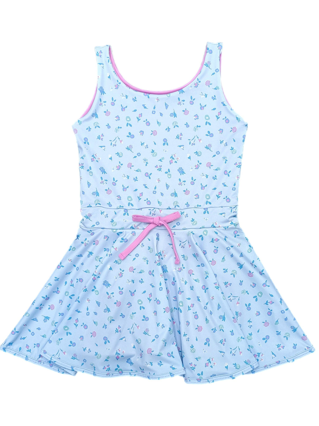 PRE-ORDER Athleisure Tie Dress - Blue Floral