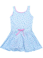 PRE-ORDER Athleisure Tie Dress - Blue Floral