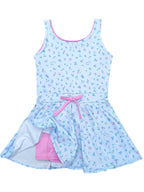 PRE-ORDER Athleisure Tie Dress - Blue Floral