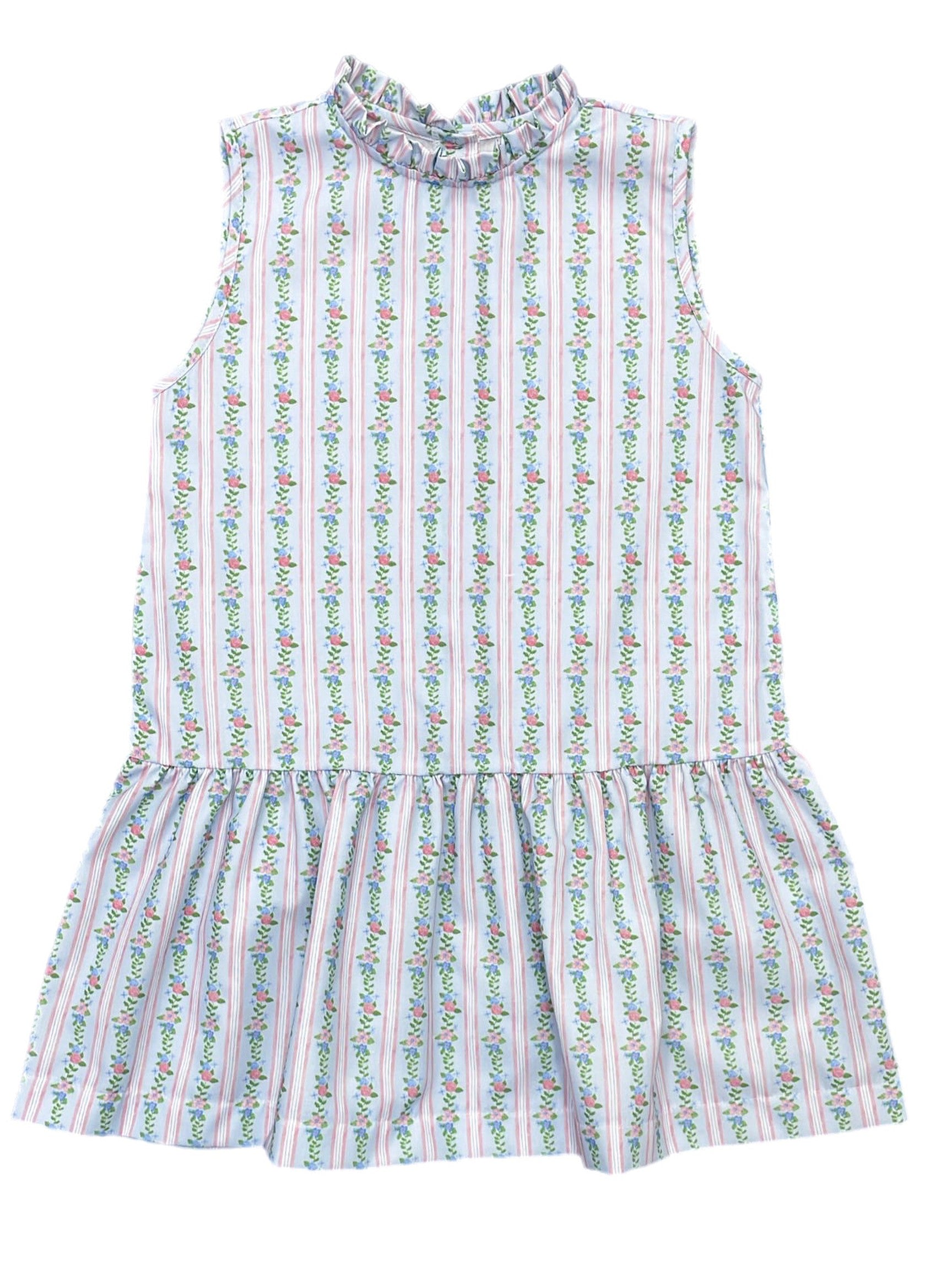 PRE-ORDER Sydney Dropwaist Dress - Floral Stripe Woven