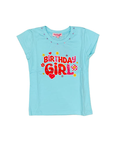 Birthday Girl Cap Tee - Aqua