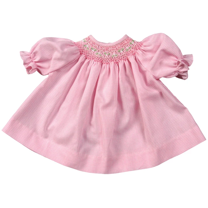 10" Doll Bishop w/opt Bonnet - Pink Gingham