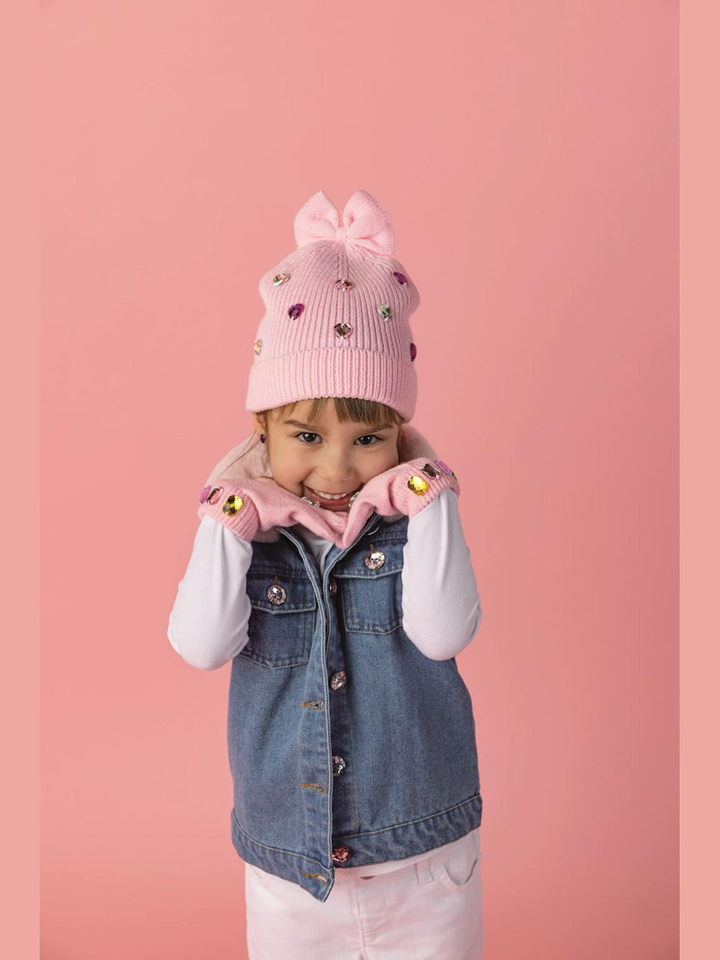 Pink Glitzy Gloves