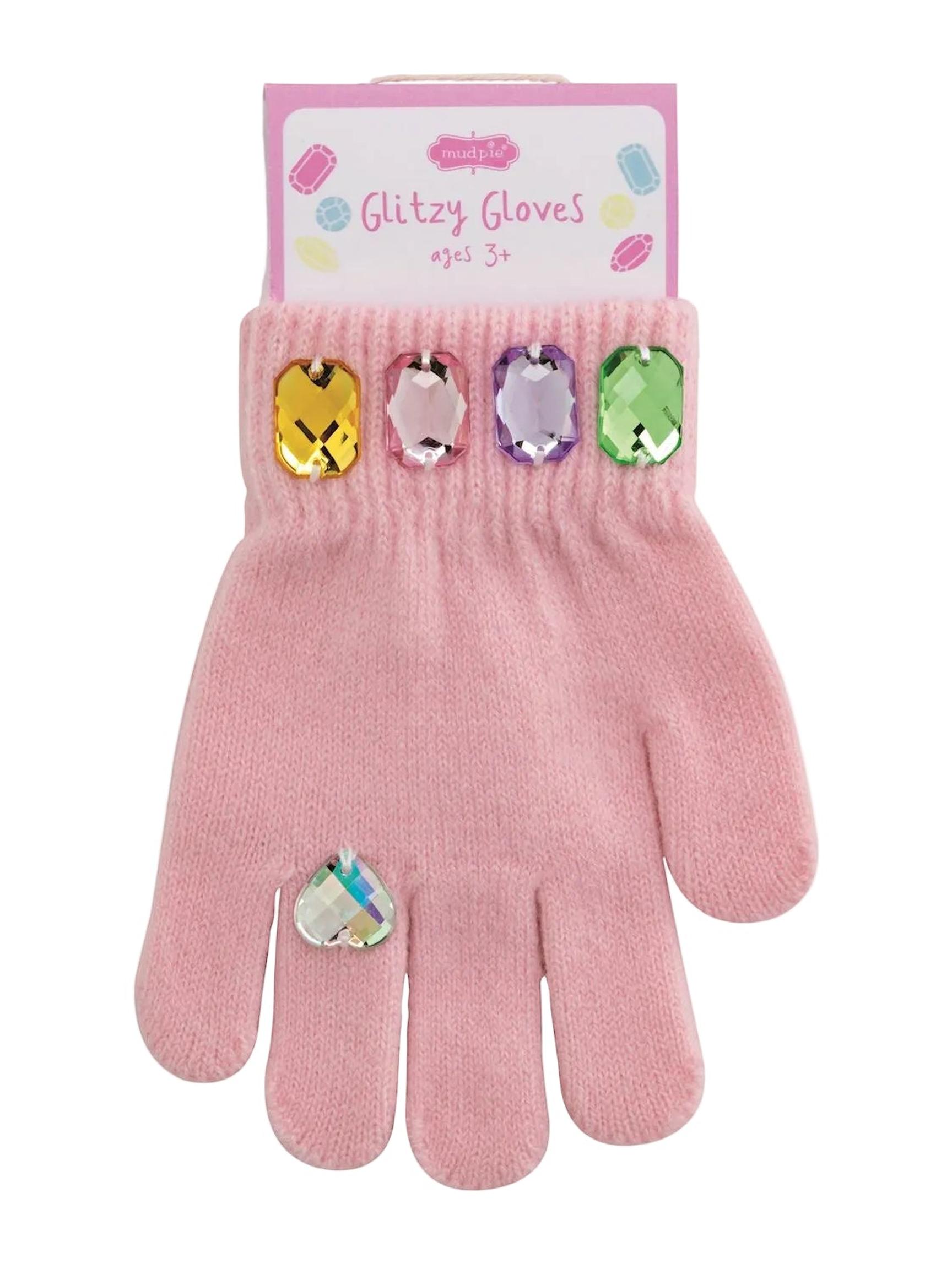 Pink Glitzy Gloves