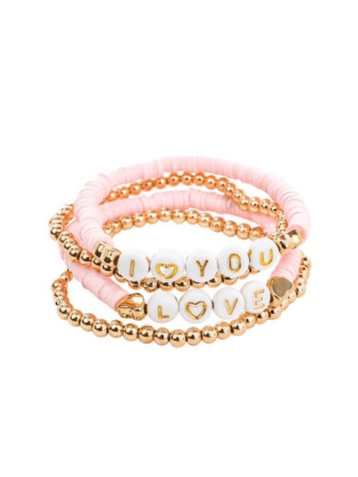Pink Love Bracelet Set, 4pcs
