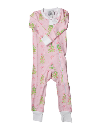 PRE-ORDER Pink Tinsel Zippered Pajama - No Feet
