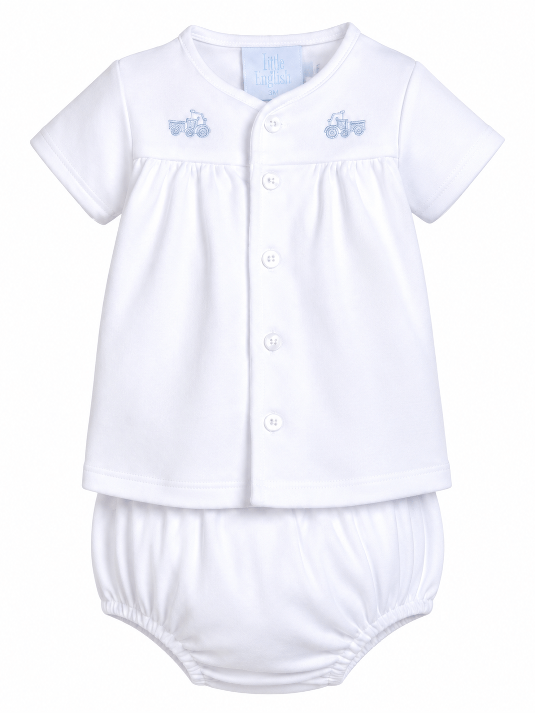 Pinpoint Layette Knit Set - Train