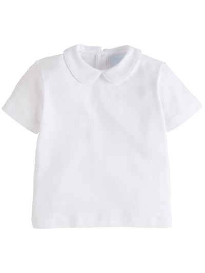 Piped Peter Pan S/S Shirt - White