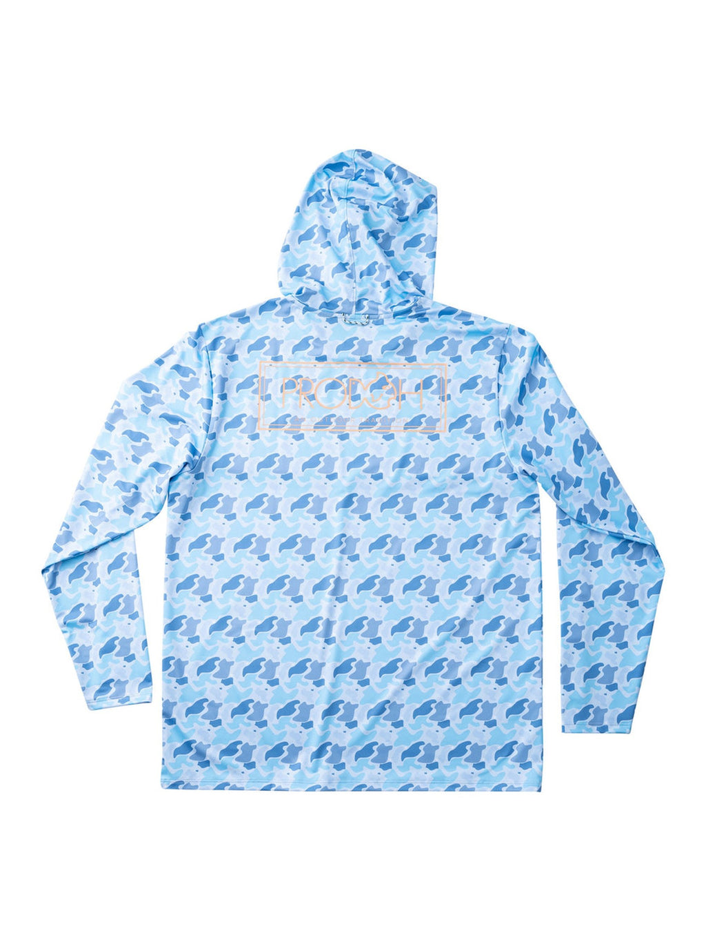 Men's Long Sleeve Pro Performance Hoodie- Windsurfer Blue Camo