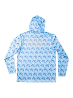 Men's Long Sleeve Pro Performance Hoodie- Windsurfer Blue Camo