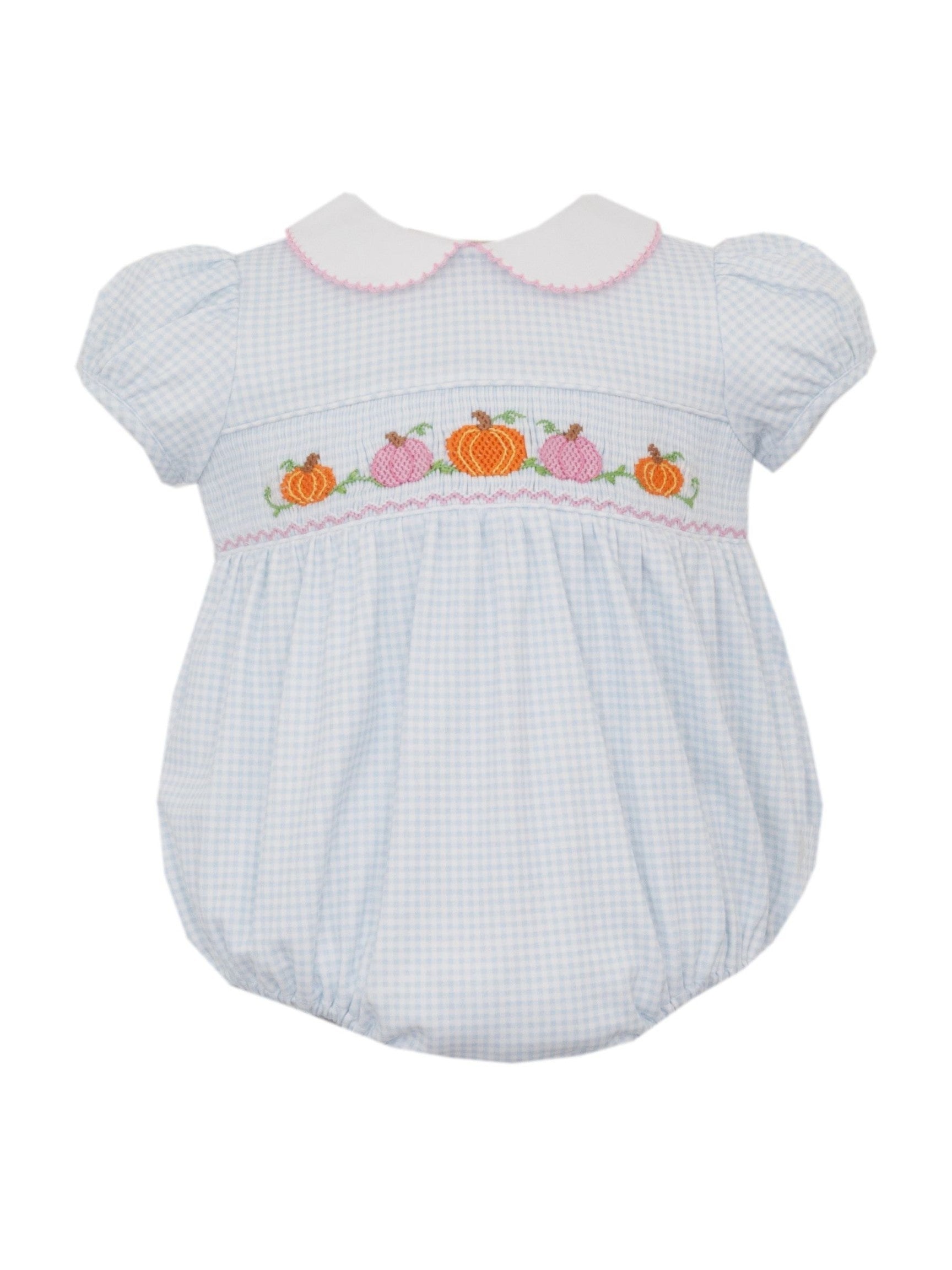 Pumpkin Girl´S Gingham Knit Girl'S Short Bubble S/S