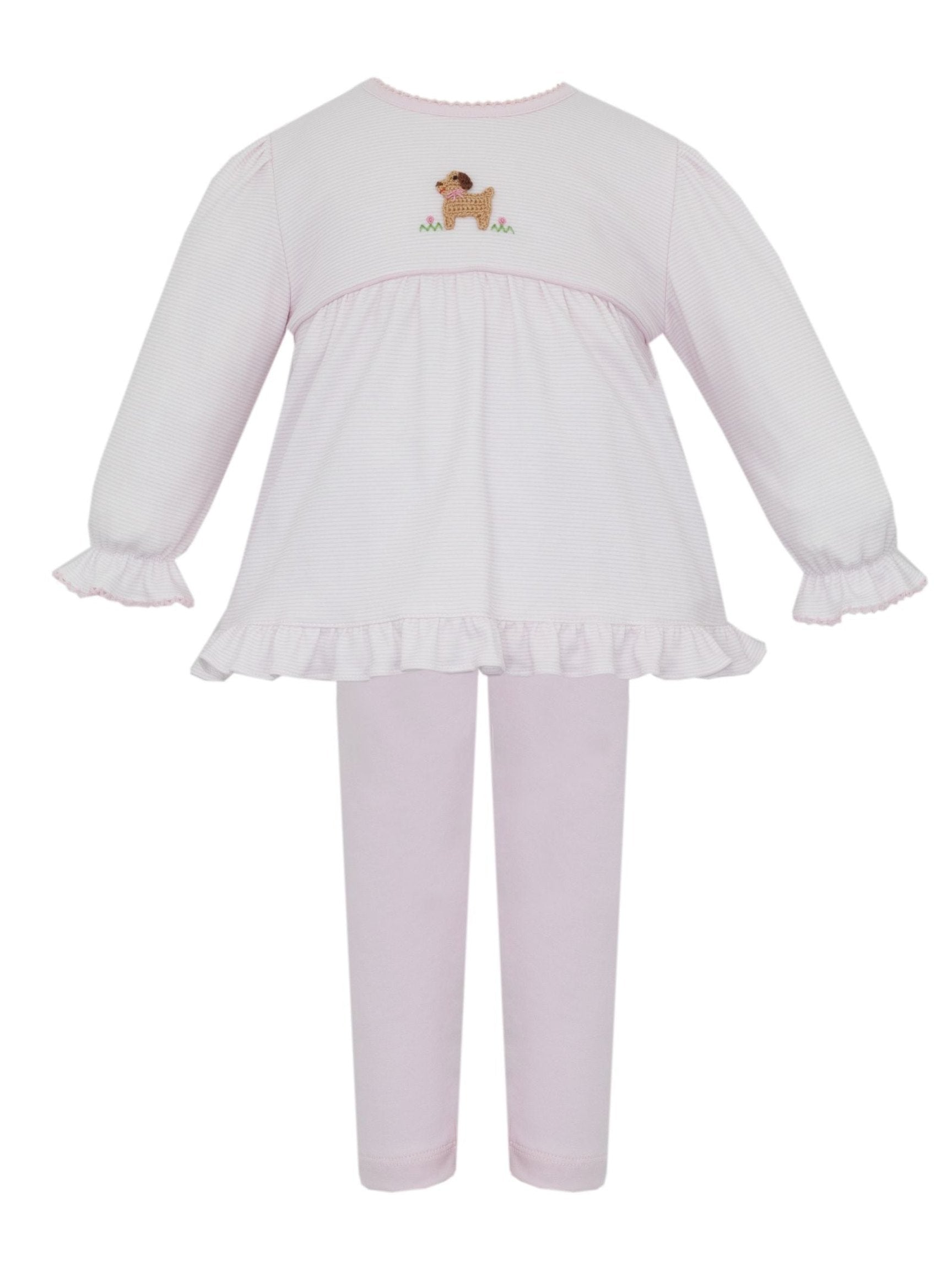 Puppies Girl´S Pink Knit Stripe Girl'S Tunic Set L/S