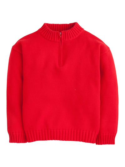 Quarter Zip Sweater- Red