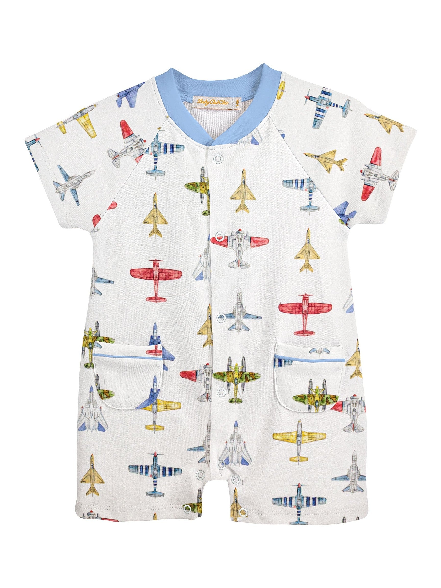 Airforce Romper with Pockets - Posh Tots Children's Boutique