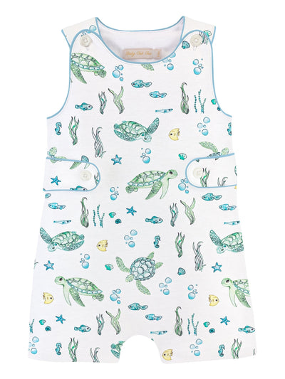 Printed Boy Romper w/Buttons