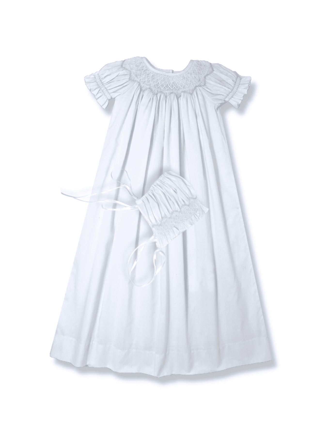 Lullaby Set Rosebud Daygown & Bonnet Set, White