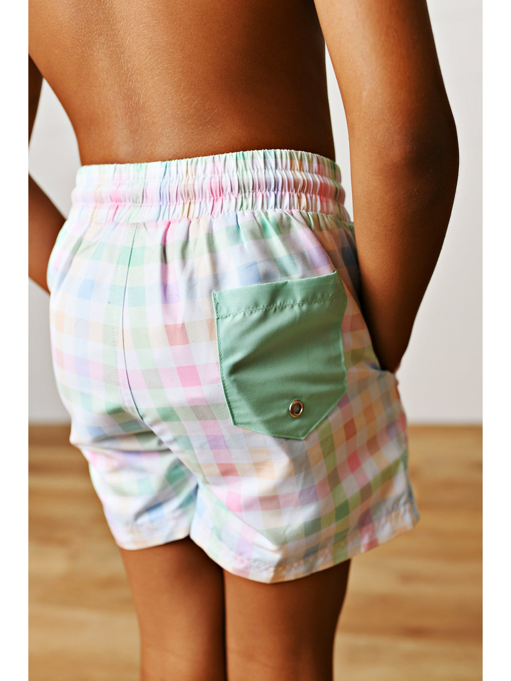 Gingham Swim Trunk