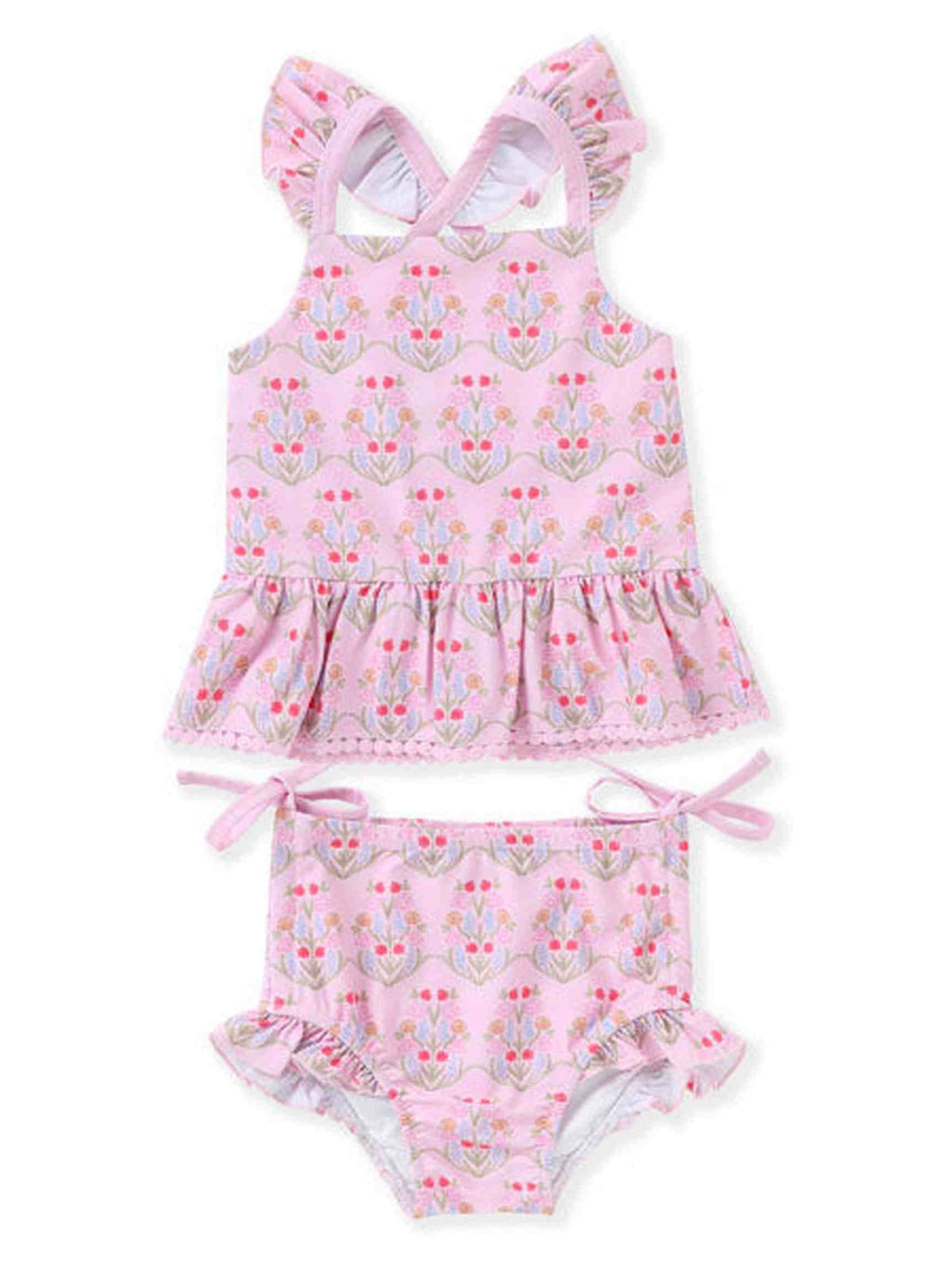 Pink Floral 2pc Tunic Swimsuit