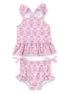 Pink Floral 2pc Tunic Swimsuit