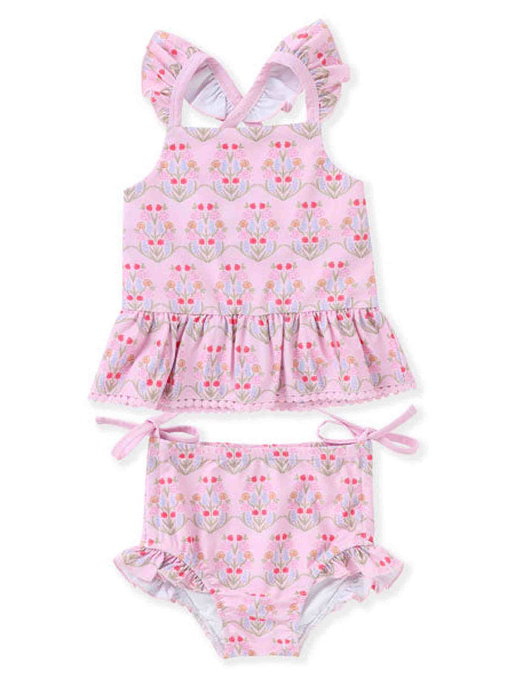 Pink Floral 2pc Tunic Swimsuit