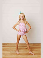 Pink Floral 2pc Tunic Swimsuit