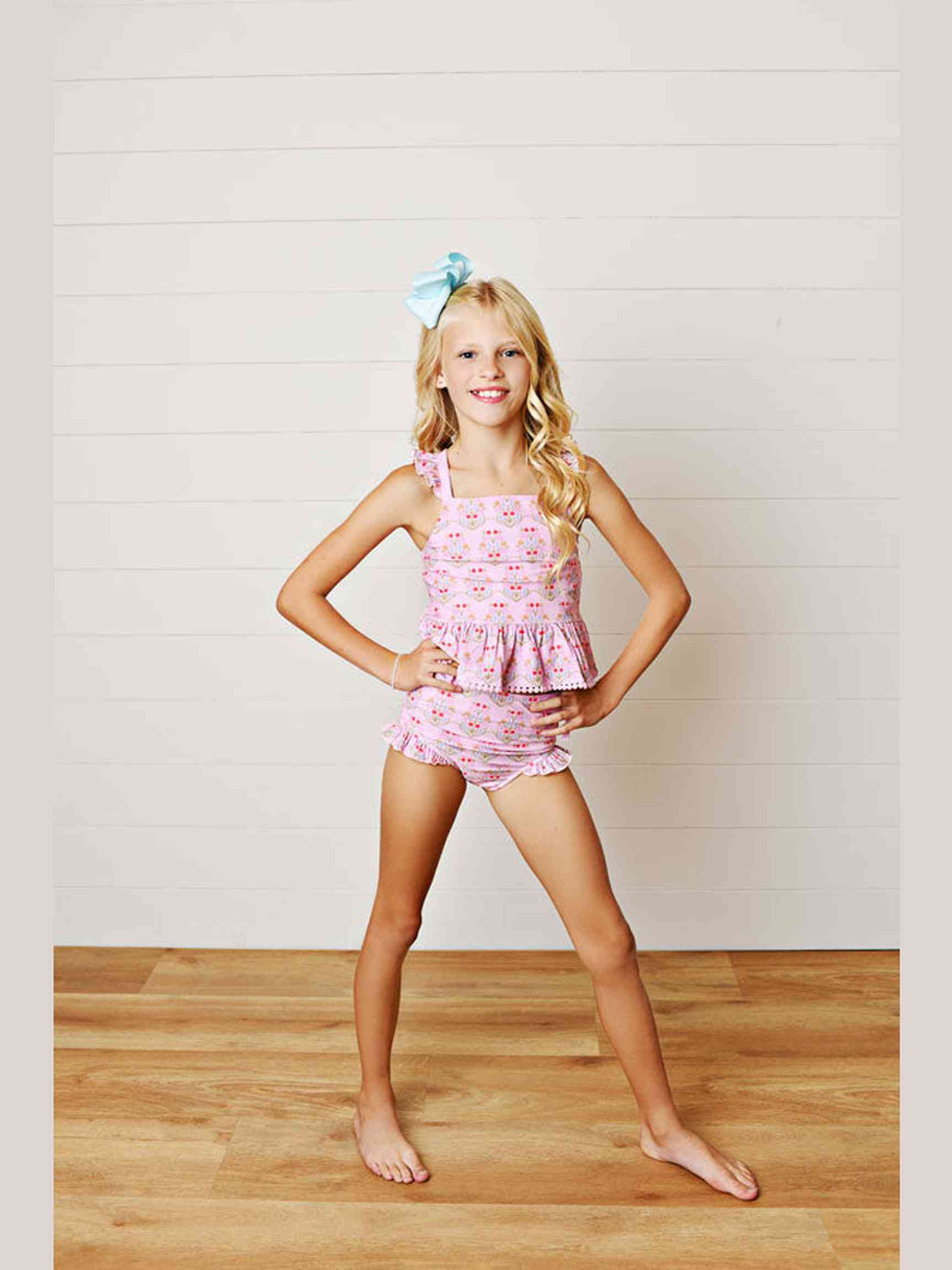 Pink Floral 2pc Tunic Swimsuit