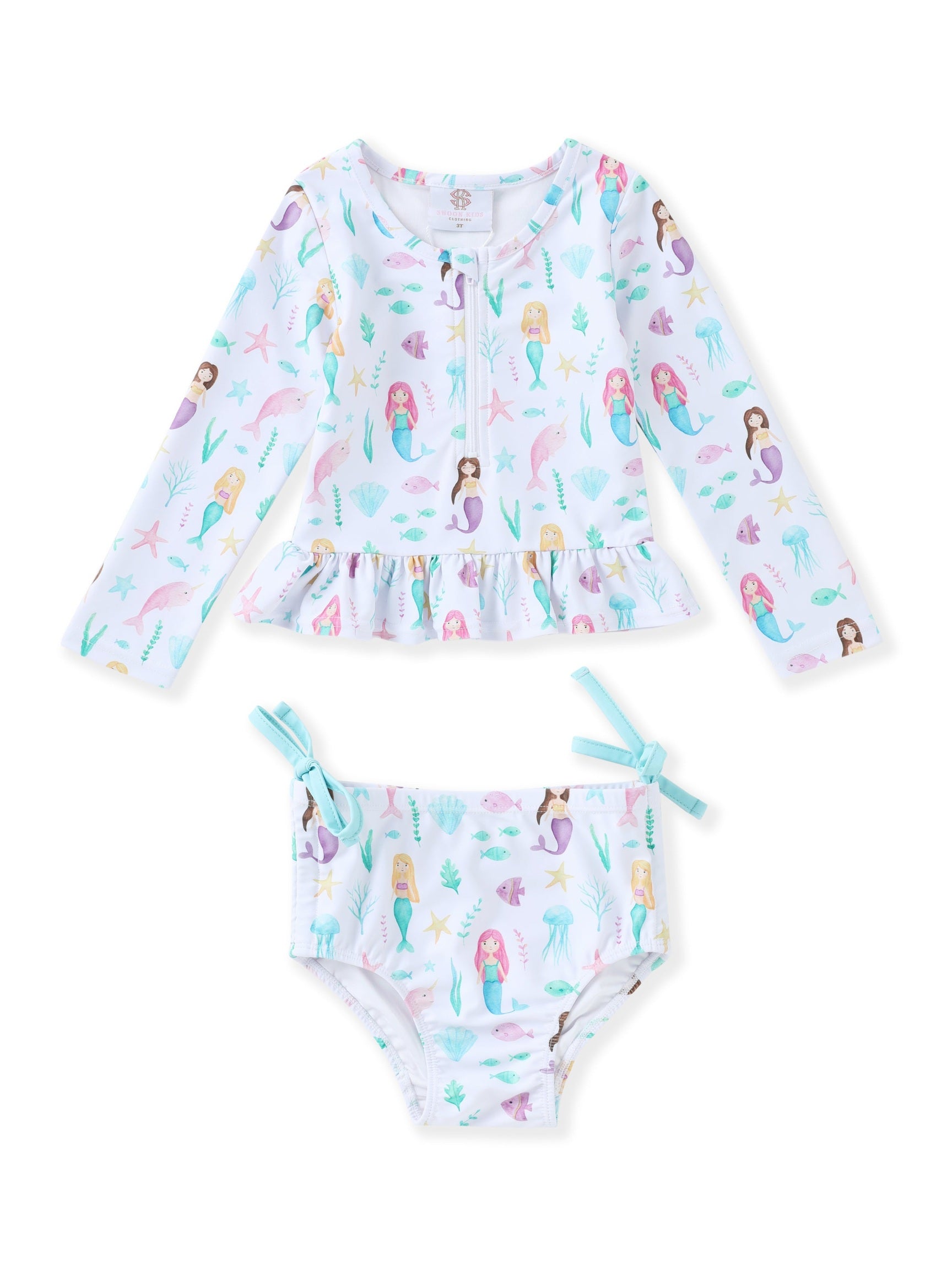 PRE-ORDER Mermaid Long Sleeve Two Piece Swim Set