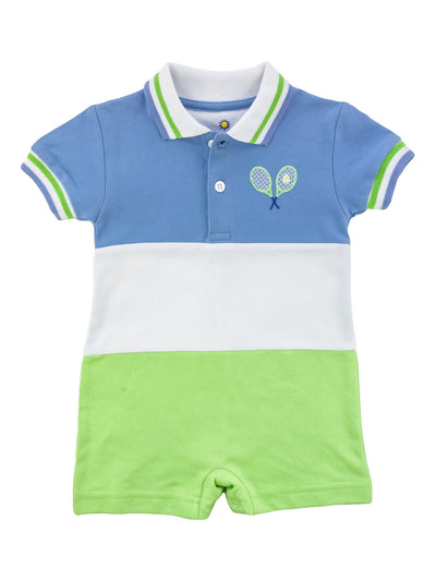 Knit Pique Shortall with Tennis Racquets