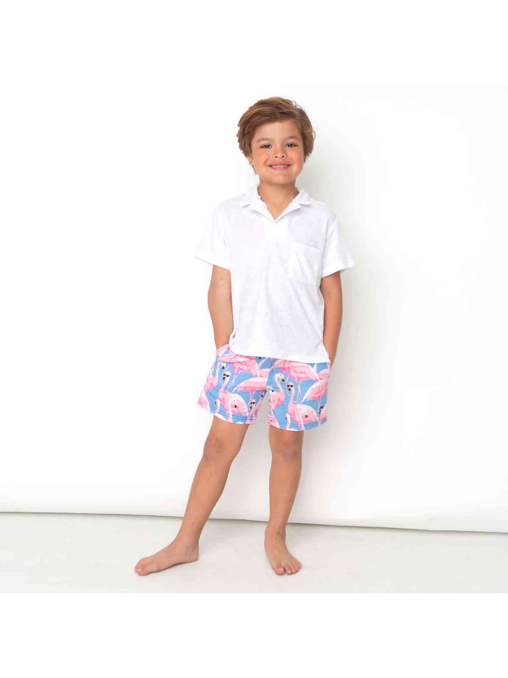 Boy's White Terry Polo