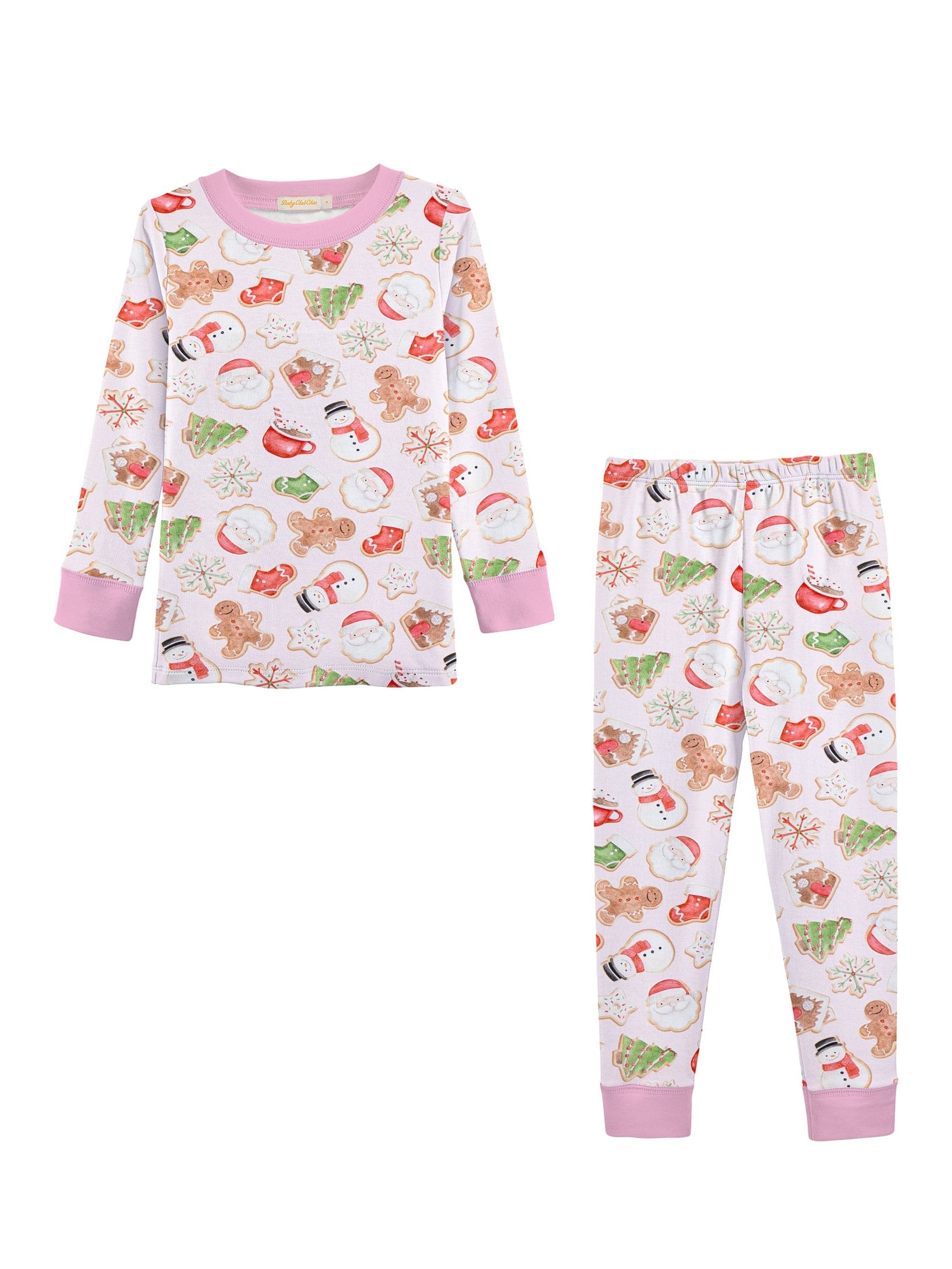 Santa'S Treats - Pink Printed Pima Kid Set