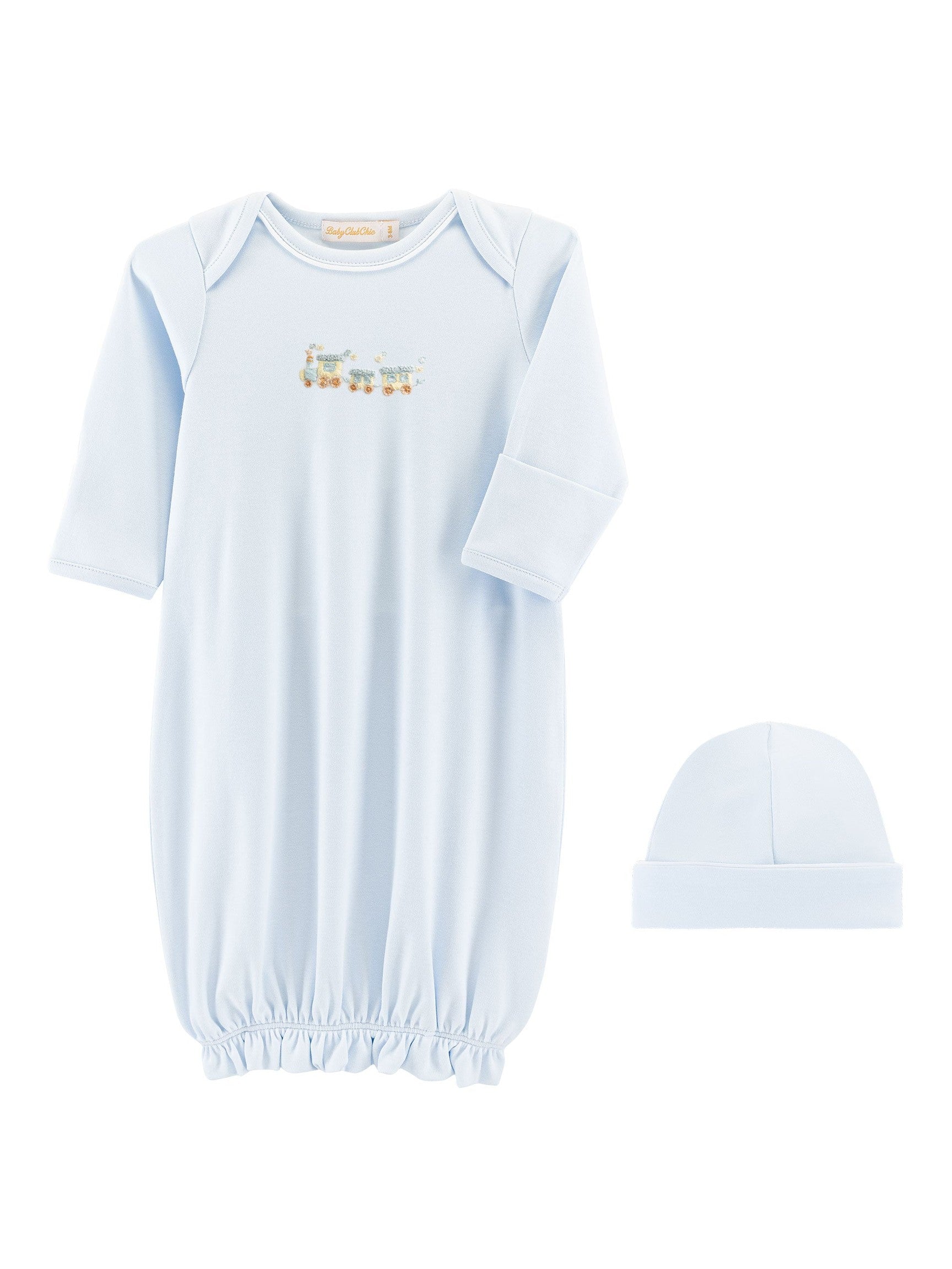 Little Train Embroidered Pima Gown