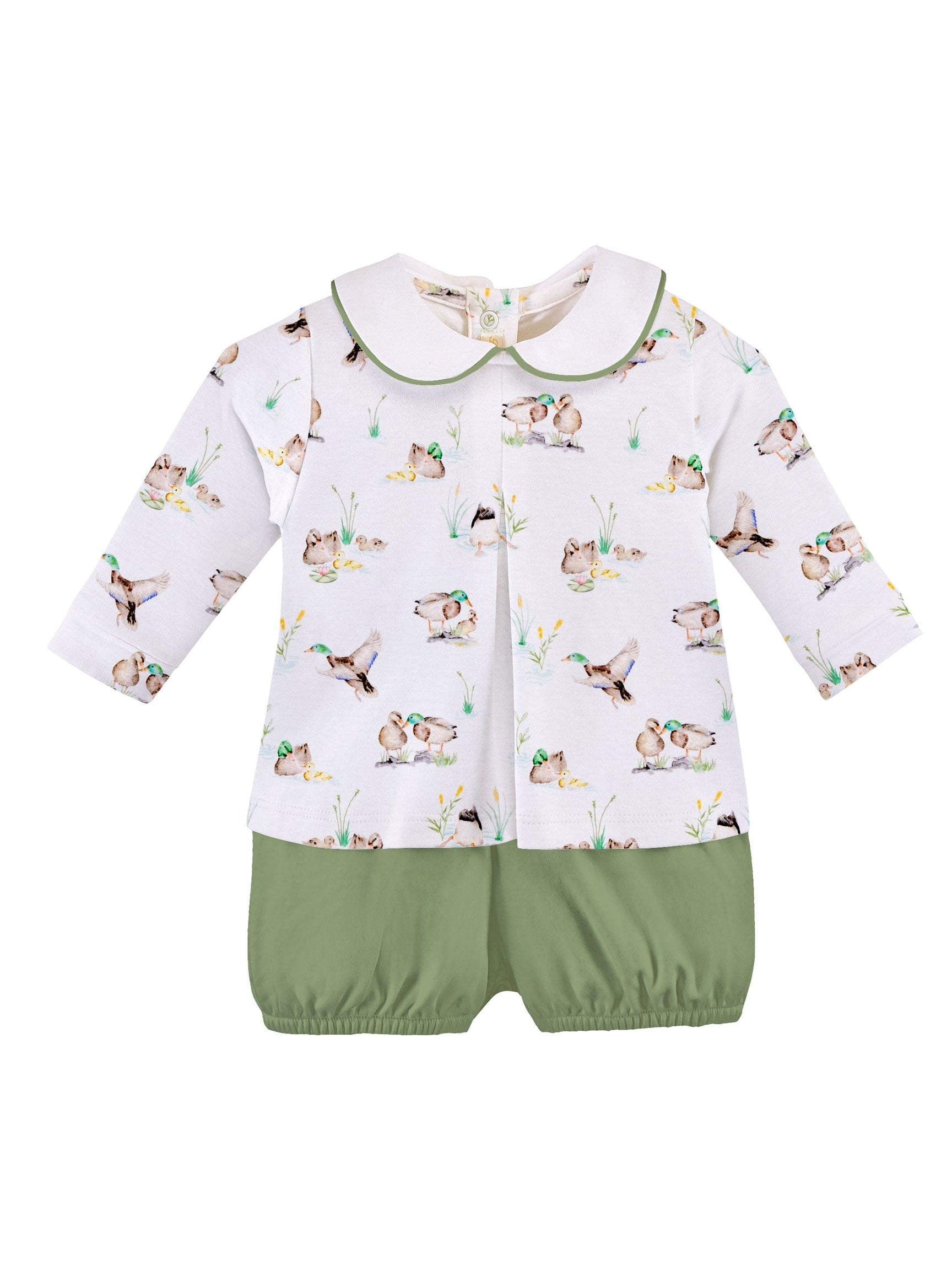 Duck Pond Printed Pima Diaper Set