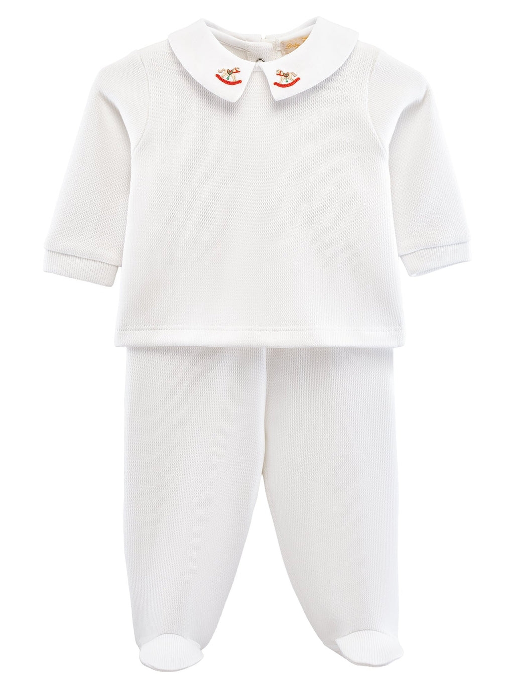 My First Christmas Pima Jacquard Top And Pant Set