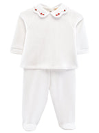 My First Christmas Pima Jacquard Top And Pant Set