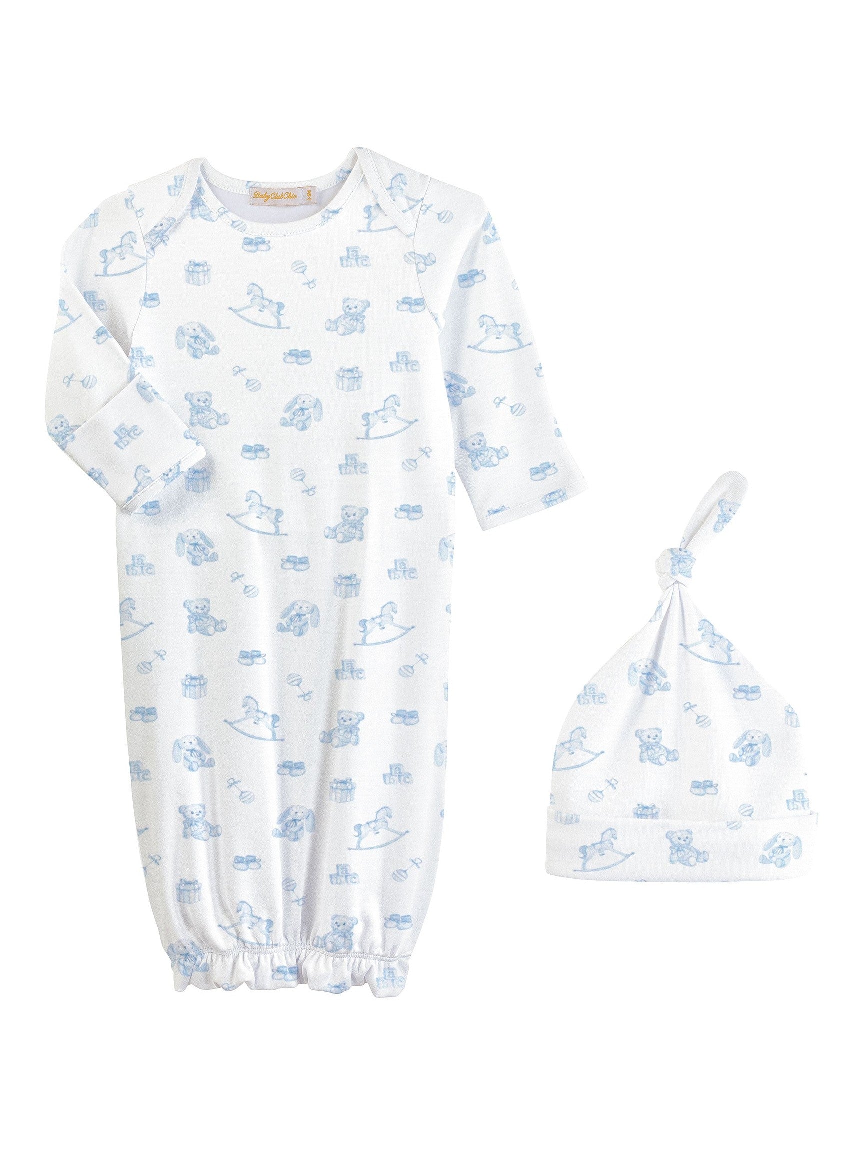 Tiny Baby Toys - Boy Gown and Hat Set - Posh Tots Children's Boutique