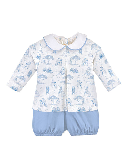 Blue Printed Tee & Bloomer Set - Barking Bliss