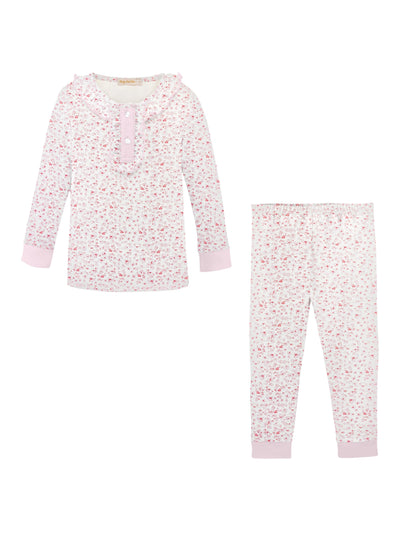 PRE-ORDER Printed Ruffled Kid Set - Pink Begonias