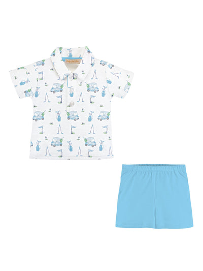 Printed S/S Boy Short Set