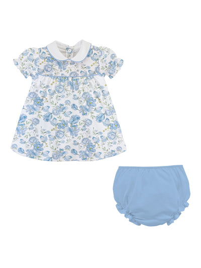 Printed Blouse Bloomer Set - Spring in Blue