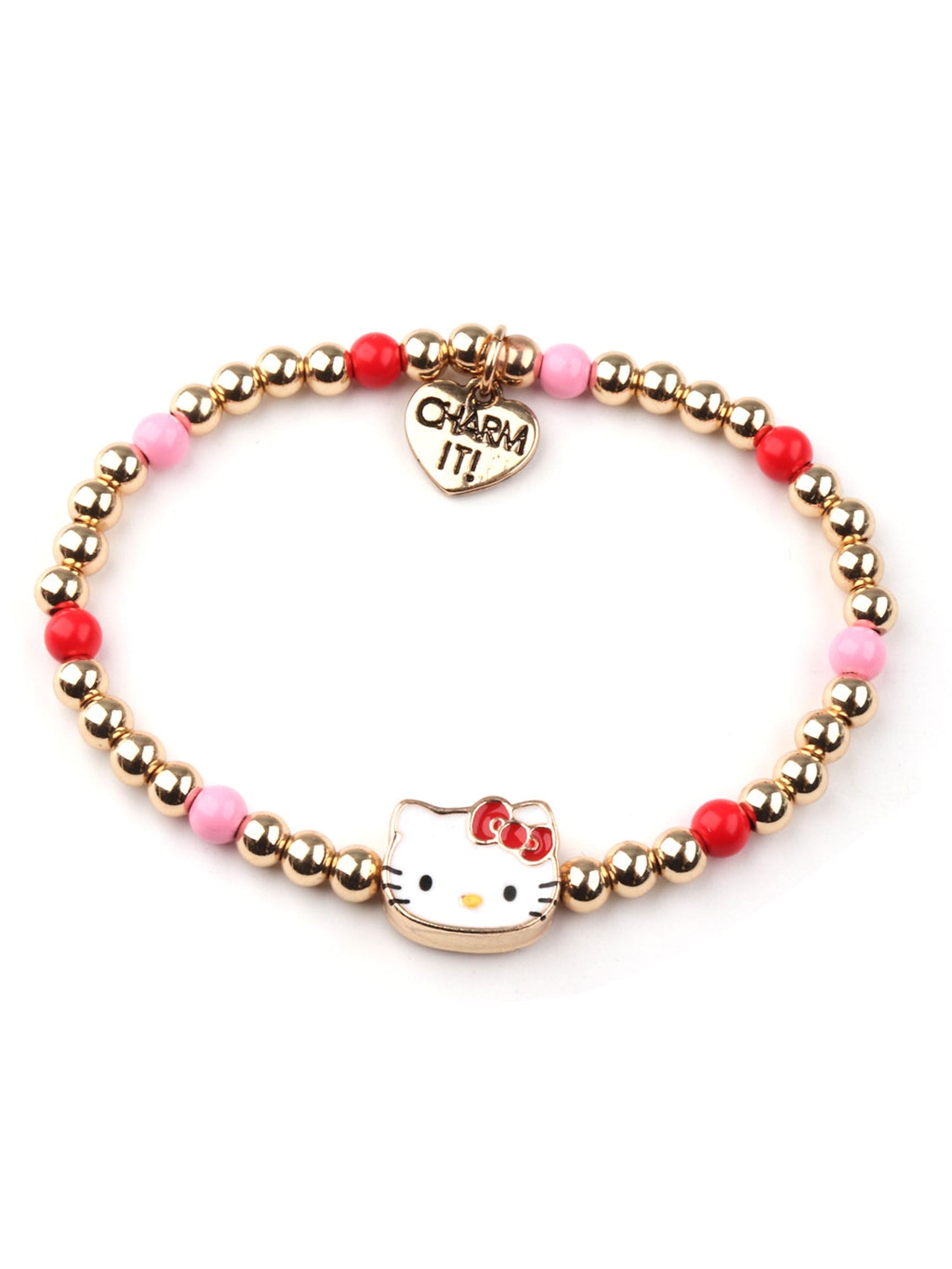 Gold Hello Kitty Stretch Bead Bracelet