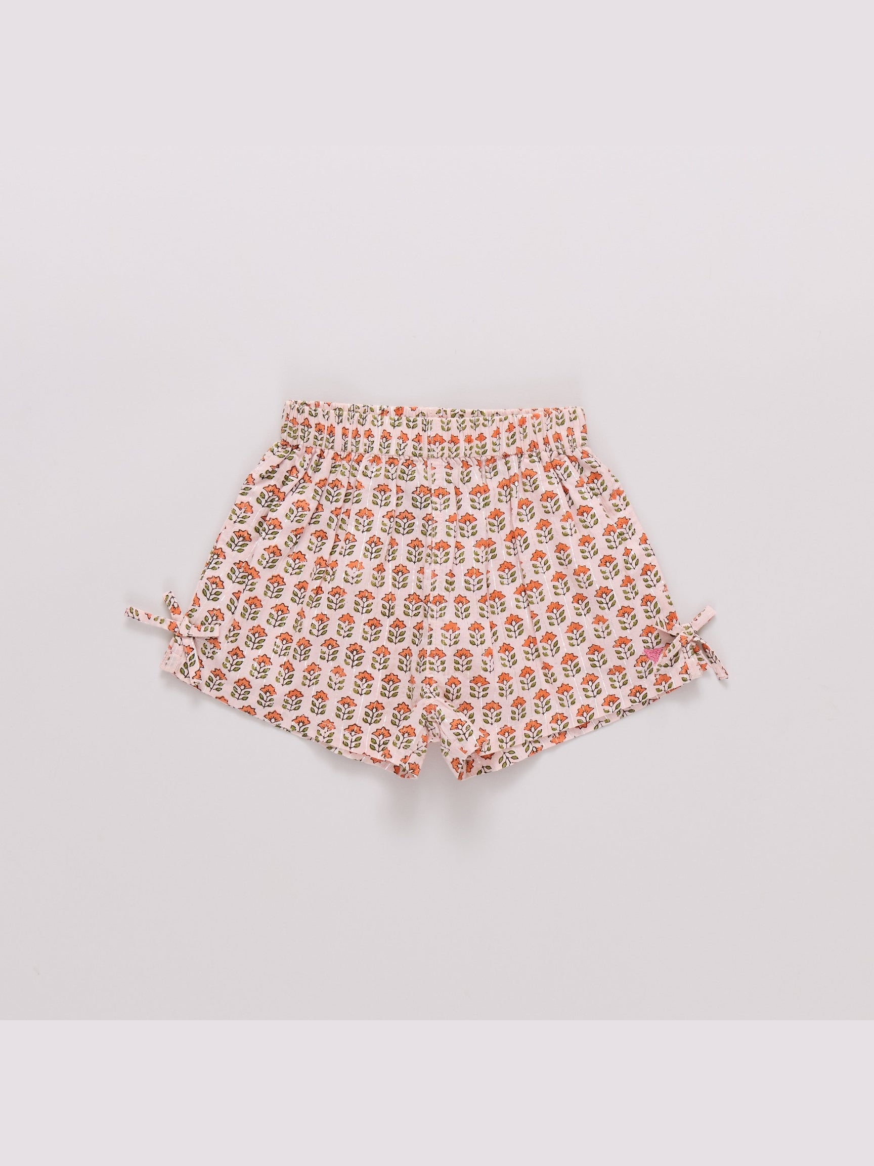 Jules Short - Pink Prairie Block Print