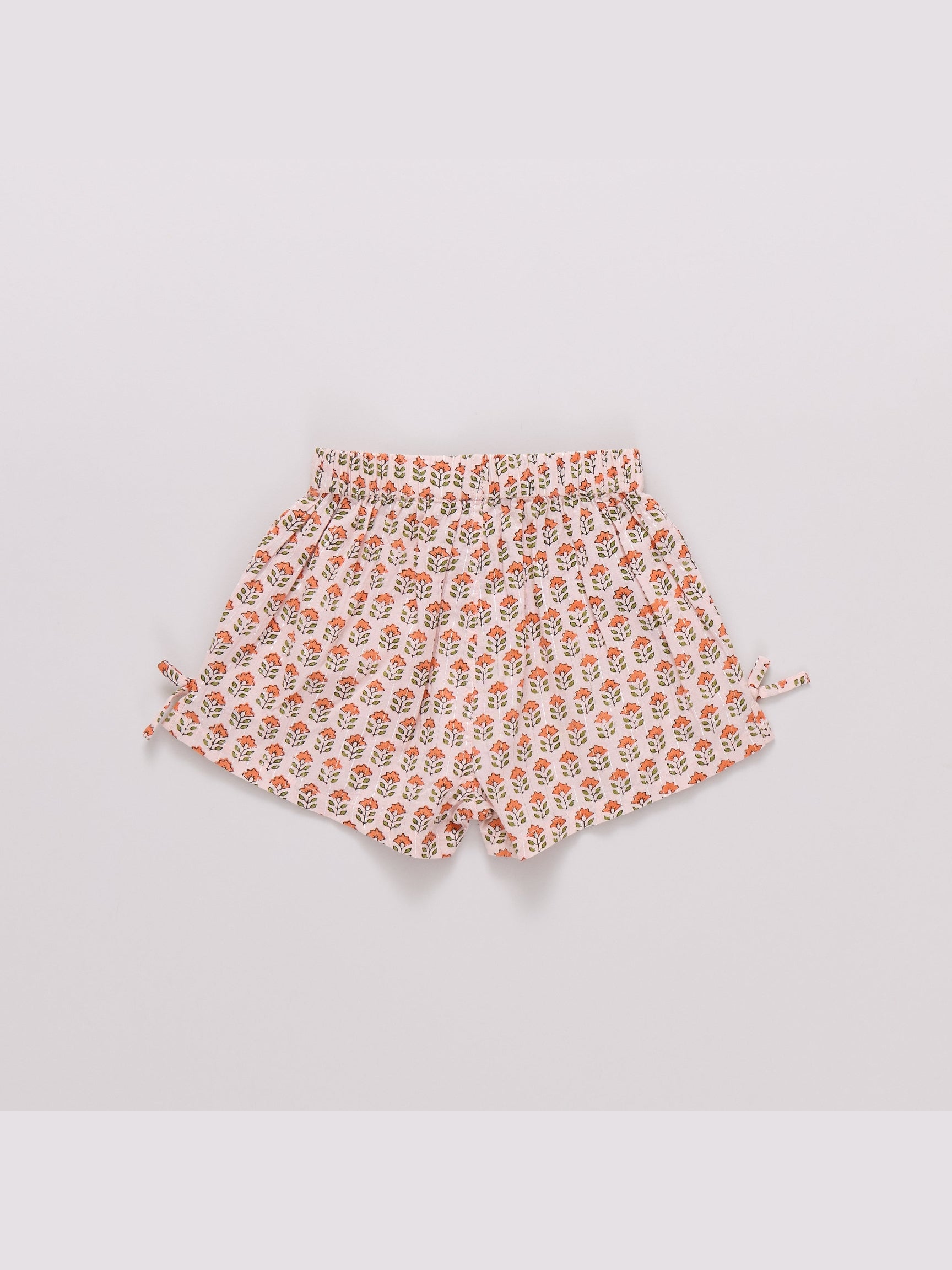 Jules Short - Pink Prairie Block Print